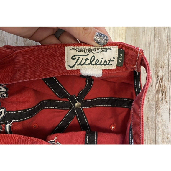 Titleist Los Angeles Angels Hat Mens Red OSFA White Stitching MLB Team Cap - Picture 6 of 8